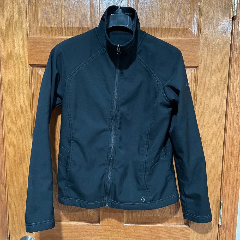 COLUMBIA Omni Shield Women's M Black Full Zip Pockets Softshell Jacket Coat